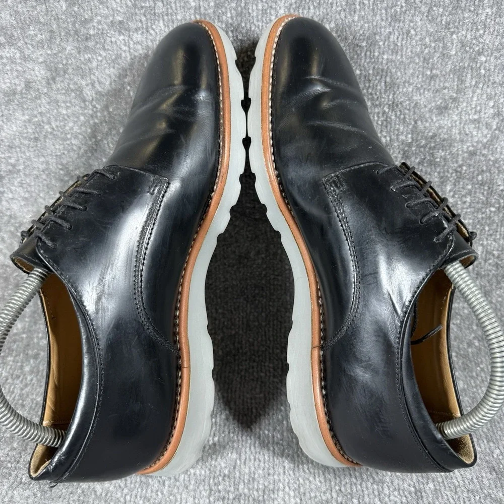 Z Zegna Hybrid Dress Shoes Men's 8 Black Lace Up Plain Toe Derby Italy